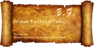 Braum Feliciána névjegykártya